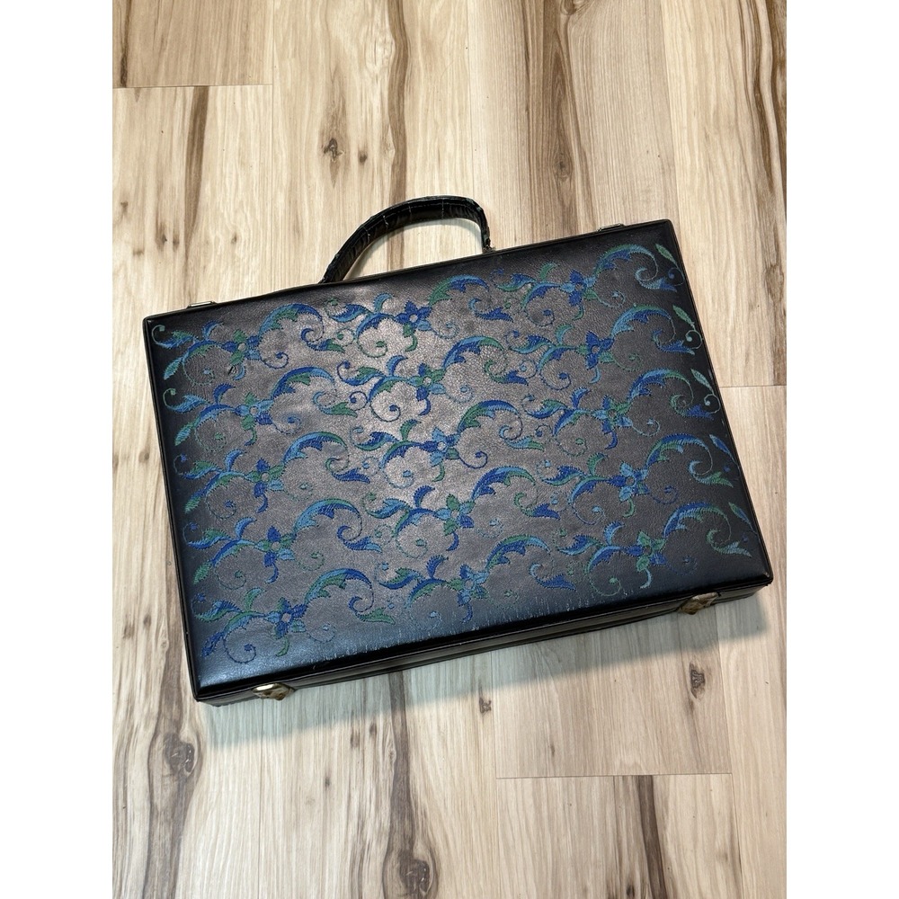 Vintage PRINCESS GRACE CASE Embroidered Brief Case with Keys (Super Rare)